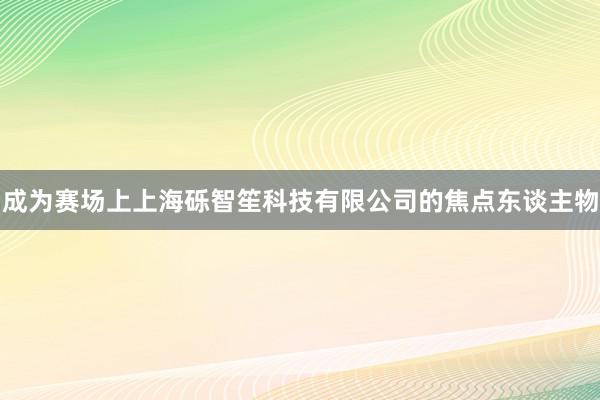 成为赛场上上海砾智笙科技有限公司的焦点东谈主物