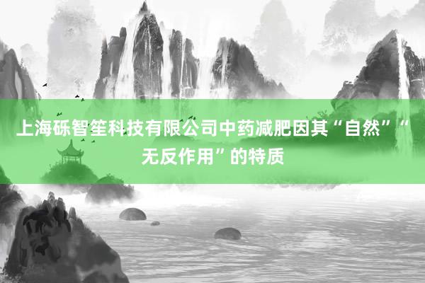 上海砾智笙科技有限公司中药减肥因其“自然”“无反作用”的特质